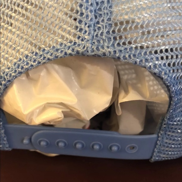 NBC Sports Embroidered peacock Logo Vintage SnapBack Trucker Hat Cap Blue/Gray - Picture 5 of 12